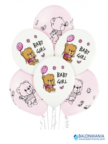 Balon lateks "Cute Baby GIrl" 6 kom