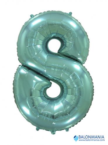 Balon 8 številka turkizen velik