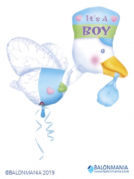 Balon rojstvo fantek štorklja