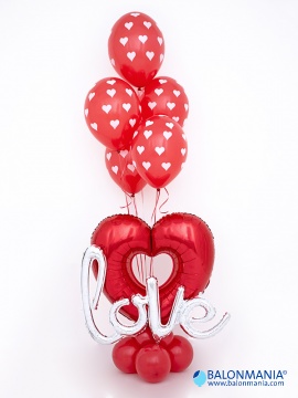 Šopek JUMBO iz balonov "Rdeče srce"