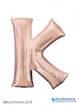 Balon K rose gold črka
