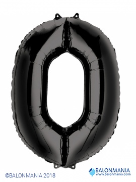 Črna 0 številka balon iz folije