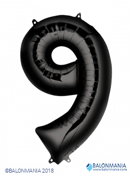 Balon 9 črn številka