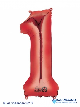 Balon 1 rdeč številka