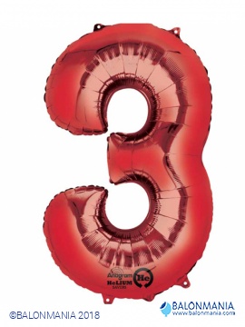 Balon 3 rdeč številka