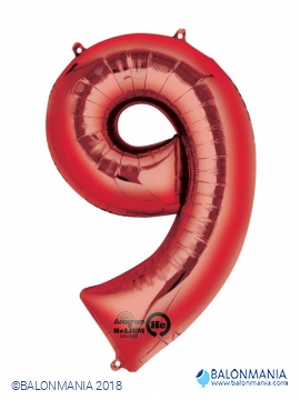 Balon 9 rdeč številka