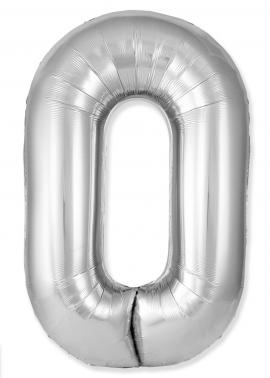 Balon 0 srebrni številka
