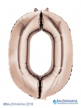 Balon 0 rose gold številka