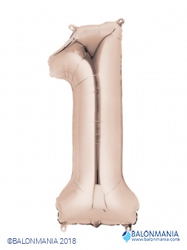 Balon 1 rose gold številka
