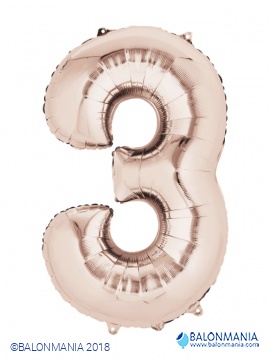 Balon 3 rose gold številka