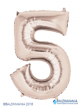 Balon 5 rose gold številka