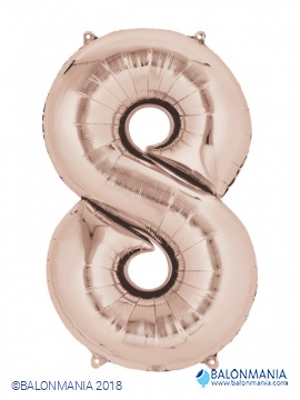 Balon 8 rose gold številka