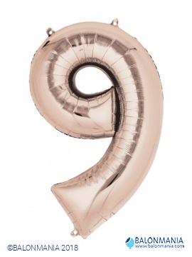 Balon 9 rose gold številka