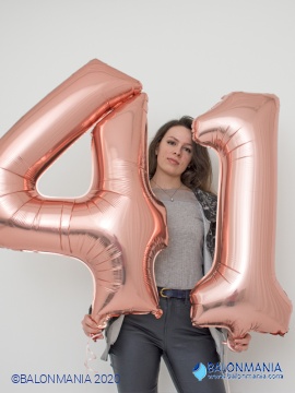 BALONI ŠTEVILKE ROSE GOLD NA HELIJ