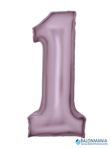 Balon 1 številka roza velik - svilen sijaj