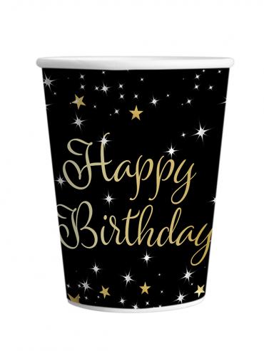 Kozarci Rojstni dan zlati, papirnati (8 kom)