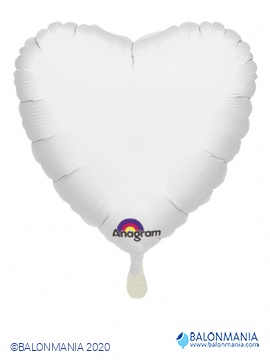 Balon Belo srce metal