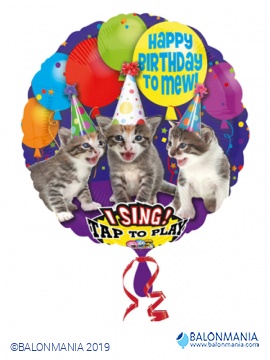 Pojoči balon MEW Happy Birthday