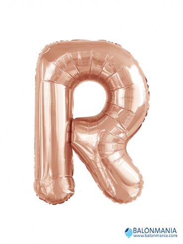 Balon R rose gold črka