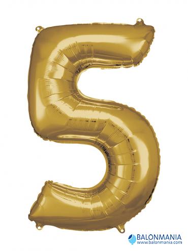 Balon 5 zlat številka