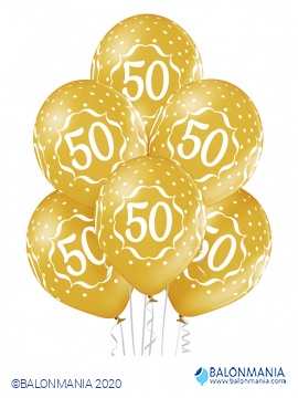 50. obletnica zlati baloni 6 kom