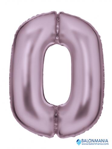 Balon 0 številka roza velik - svilen sijaj