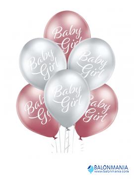 Balon Baby girl glossy, lateks (6 kom)