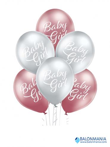 Balon Baby girl glossy, lateks (6 kom)