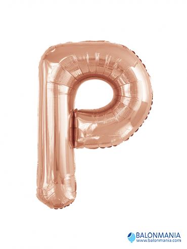 Balon P rose gold črka