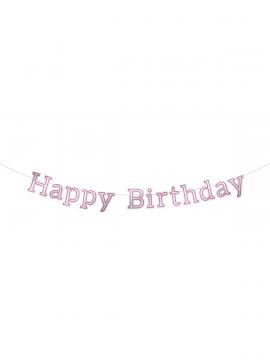Viseč napis Happy Birthday Pink glossy