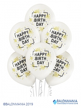 Happy birthday beli baloni 6 kom