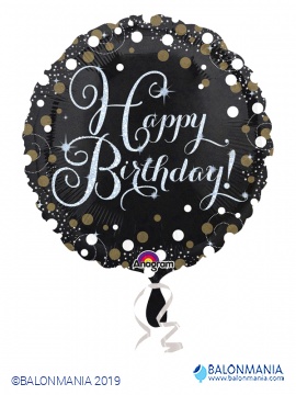 Sparkling happy birthday balon