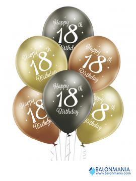 Balon 18 rojstni dan glossy, lateks (6 kom)