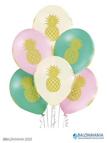 Balon Ananas, lateks (6 kom)