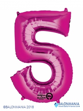 Balon 5 roza številka