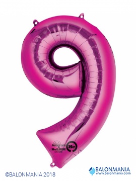Balon 9 roza številka