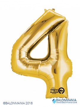 Balon 4 zlat številka