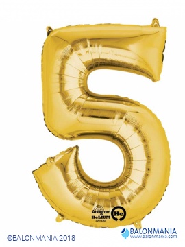 Balon 5 zlat številka