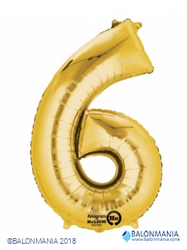 Balon 6 zlat številka