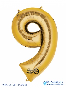 Balon 9 zlat številka