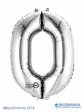 Balon 0 srebrni številka