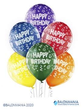 Happy birthday večbarvni baloni 6 kom