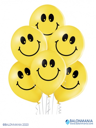 Balon Smiley, lateks (6 kom)