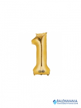 Zlata 1 mini številka balon iz folije