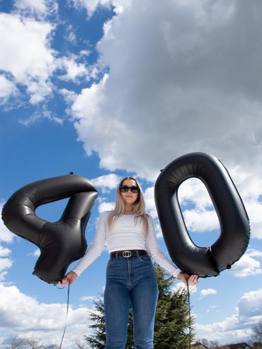 BALON ŠTEVILKA ČRNA MAT, NA HELIJ