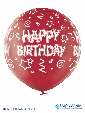 Happy birthday rdeči balon 1 kom