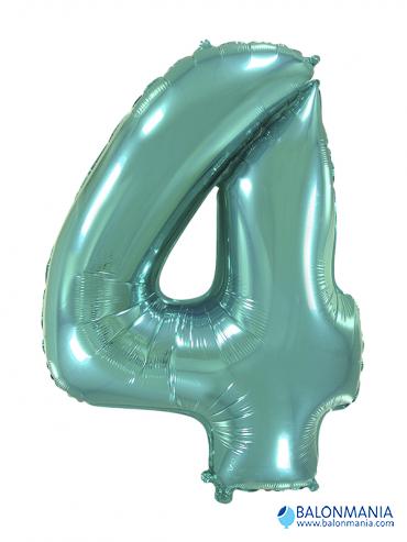 Balon 4 številka turkizen velik